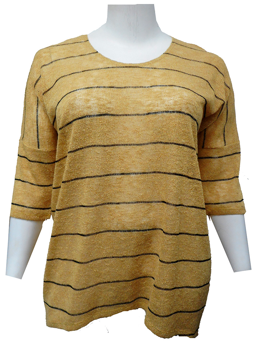 MUSTARD - Melissa stripe knit top